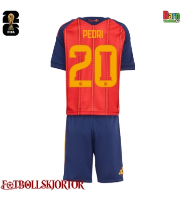 Spanien Pedri Gonzalez #20 Hemmakläder Barn VM 2026 Kortärmad (+ Korta byxor)